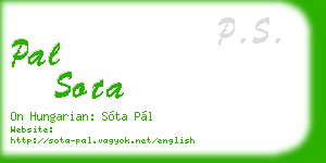 pal sota business card